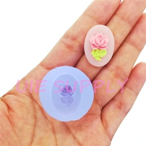 CYL238U Rose Cameo Silicone Mold Fondant Cake Decoration Craft Candy Chocolate Resin Necklace Making Soap DIY 24.7mm x 17.8mm