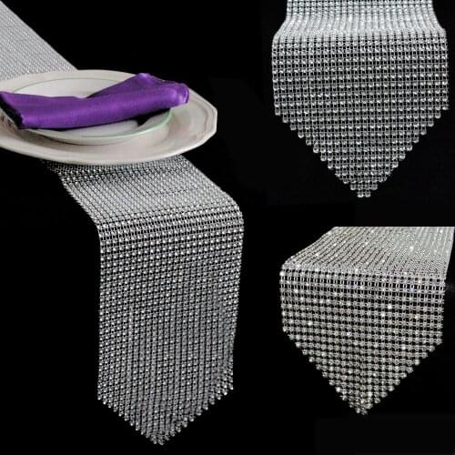 12x275cm Diamond Table Runners Modern Luxury Narrow Tablecloth Gold Silver Table Runner for Wedding Party Home Dining Room Decor