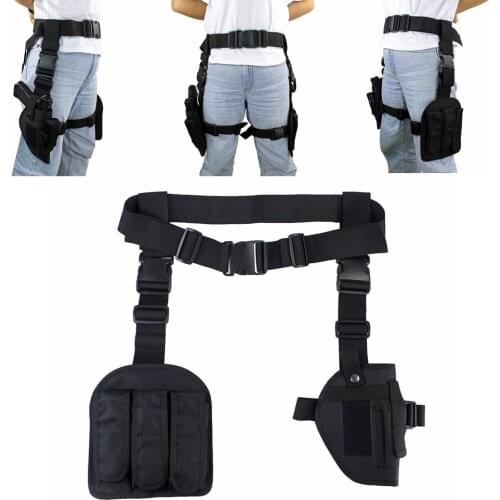 Tactical Pistol Gun Universal Drop Leg Thigh Holster Mag Pouch Durable Detachable Outdoor Hunting Shooting Pouch
