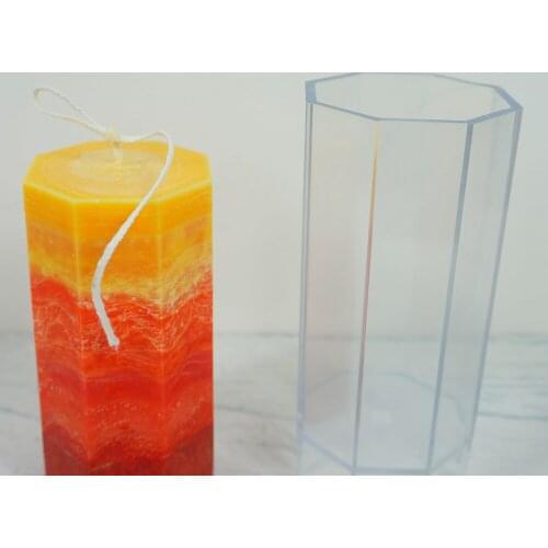5.8X11.2cm Octagonal Shape Candle Silicone Mold Gypsum Plaster Crafts Mould Silicone Soap Candle Resin Molds
