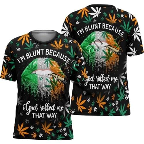 Funny Natural Weeds Cool Fresh Green Weed Leaves Print 3D T-shirt Cool Mans Top Tee Summer Aesthetic Gym Clothing Dropshiping-8