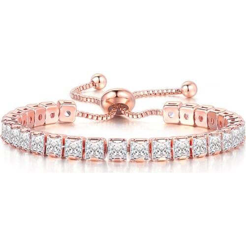 ZHOUYANG Bracelet For Women Korean Luxury 4mm Square Multicolor Zircon Kpop Womens Bracelet Wholesale Adjustable Jewelry DZH008