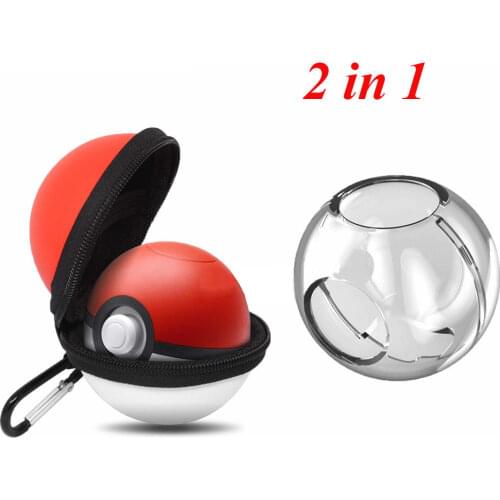 ZOMTOP 2 In 1 for Nintend Switch Poke Ball Plus Controller Carrying Bag & Crystal Case Transparent Shell Cover Pokeball Eevee