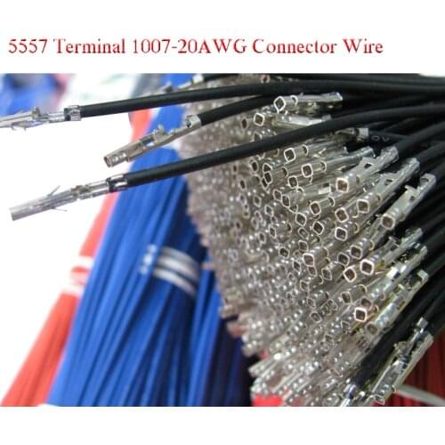100pcs DIY 5557 Cable Wire 1007 22AWG 50cm 5557 Connector Terminal Wire for Cable DIY