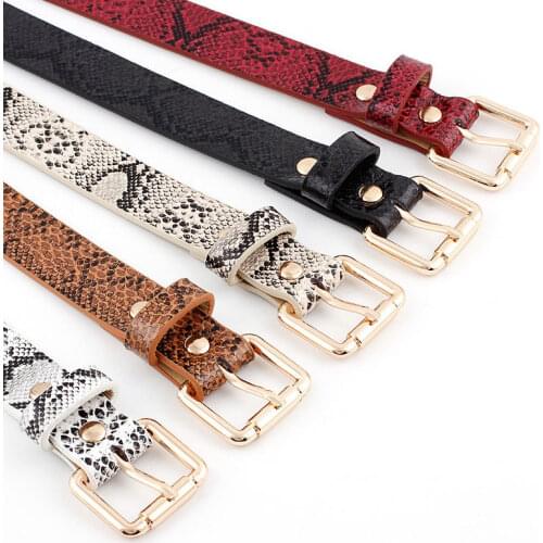 105x2.3cm High Quality Female Pu Leather Snake Waist Belt Women 2019 Hot Designer Belts for Womens Dress Cinto Feminino