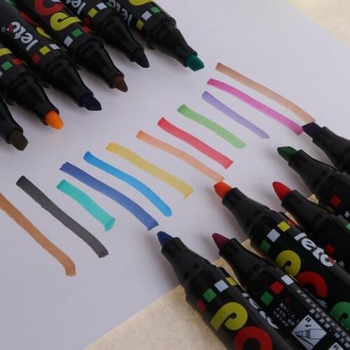 12 Color Whiteboard Marker Erasable Paper Glass Dry Erasing 5mm Writting Pen