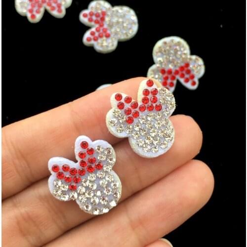 30Pcs 18MM Pink Padded Flower Crystal Rhinestone Applique for DIY Clothes Shoes Hat Sewing Patches Headwear Decor Accessories