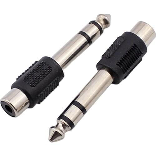 6.35mm plug to RCA Female Adapter 6.5mm micphone Connector adapter 10pcs/lot