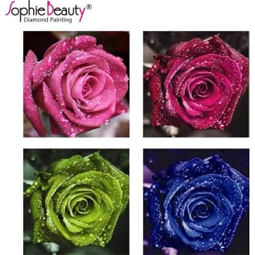 Diy Diamond Painting Cross Stitch Needlework Embroidery New Fashion Style Full Beauty Rose Flower Handmade Mosaic Drawing Kits