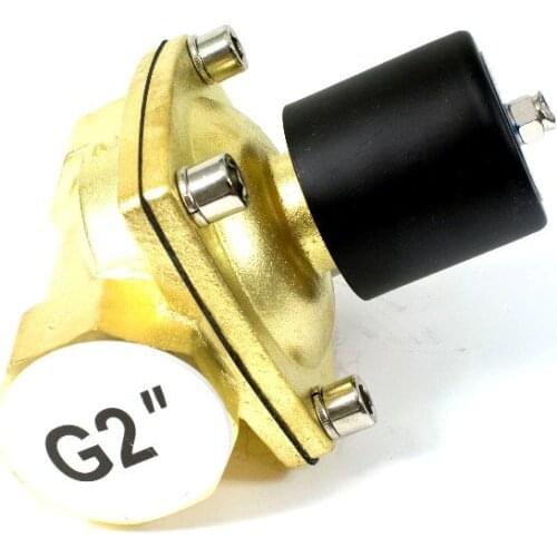 Free Shipping High Quality 2PCS In Lot 2'' N.C Brass Water Solenoid Valves High Flow Rate 12VDC