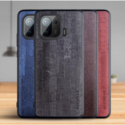 Case for Xiaomi Mi 11 Pro Funda Luxury Vintage Bark pattern Leather Phone Cover for xiaomi mi 11 pro case Coque
