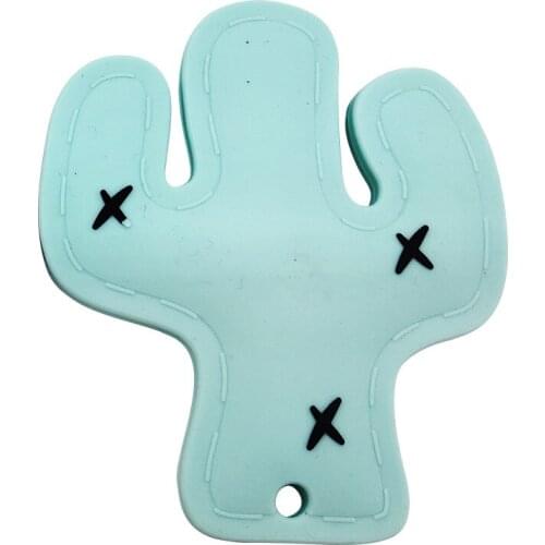 Baby Teether Food Grade Silicone Cactus Shape Diy Pacifier Chain Bpa Free Teething Toy For Teeth Christmas Silicone Teether