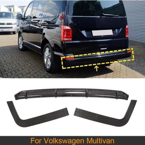 Car Rear Bumper Diffuser Lip Spoiler for Volkswagen VW Multivan 2015 - 2019 Rear Bumper Diffuser Lip Spoiler Carbon Fiber