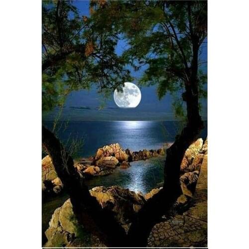 DIY Diamond Painting " Moonlight scenery night " Full Diamond Embroidery Cross Stitch Rhinestone Mosaic Painting