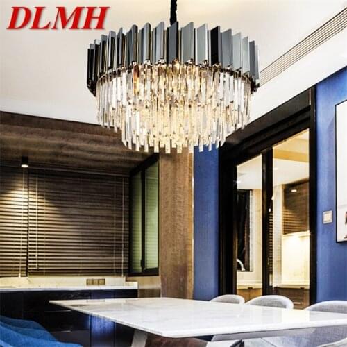 DLMH Pendant Light Postmodern Double Crystal LED Lamp Luxury Fixture For Home Dining Living Room