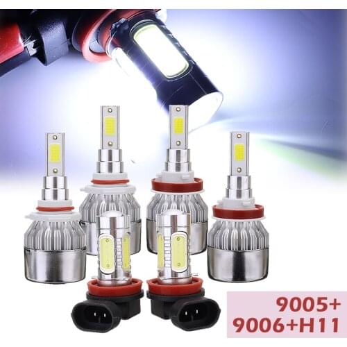 For Honda Civic 06-15 6pcs/set Car Auto LED Headlight 9005 9006 High Low Beam Light H11 Fog Lamp Day-time Running Bulbs Parts