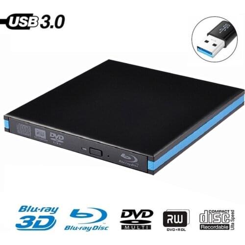 USB 3.0 DVD Player Bluray Burner External Optical Drive BD-RE Blu-ray Superdrive CD/DVD RW Writer Recorder for Laptop PC HP ACER