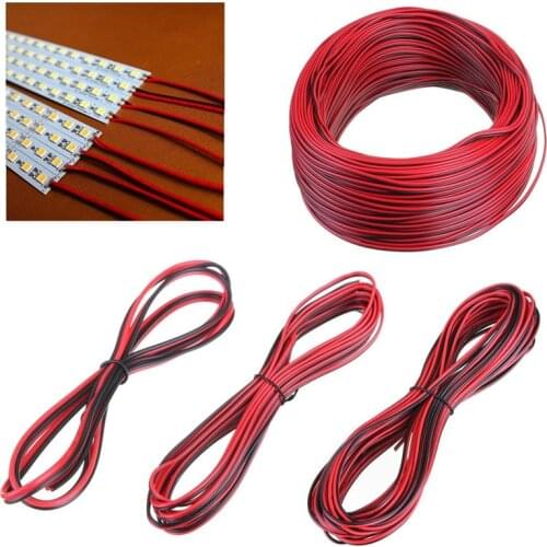 Electrical Wire Tinned Copper 2 Pin AWG 22 insulated PVC Extension LED Strip Cable Red Black Wire Electric Extend Cord