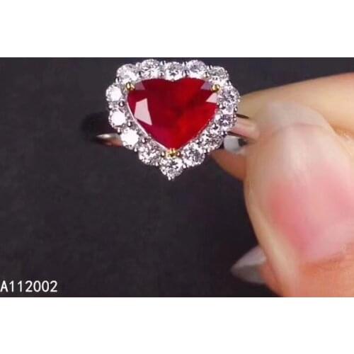 KJJEAXCMY fine jewelry natural Ruby 925 sterling silver new adjustable gemstone women ring support test classic noble