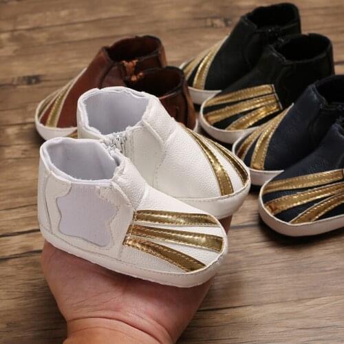 Toddler Newborn Pu Leather Shoes Autumn Winter Fashion Baby Kids Boy Girl Soft Sole Canvas Sneakers 0-12Months