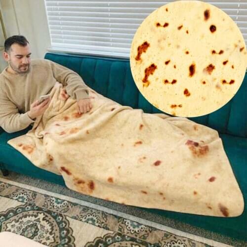 Round Shape Pancake Shape Blanket Throw Blankets Coral Fleece Tortilla Nap Wrap Travel Pancake Blankets