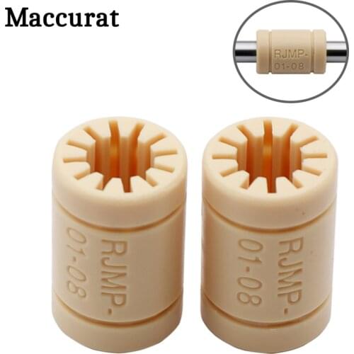 8PCS RJMP-01-08 Solid Polymer LM8UU Linear Bearing Solid Plasticr Bearing 8mm Shaft Reprap Medel For 3D Printer Parts