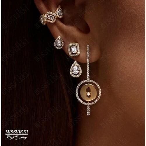 Missvikki 2020 New Trendy Round Shape Pendant Earrings Fine Jewelry For Women Wedding Girl Daily Fashion Hot High Quality