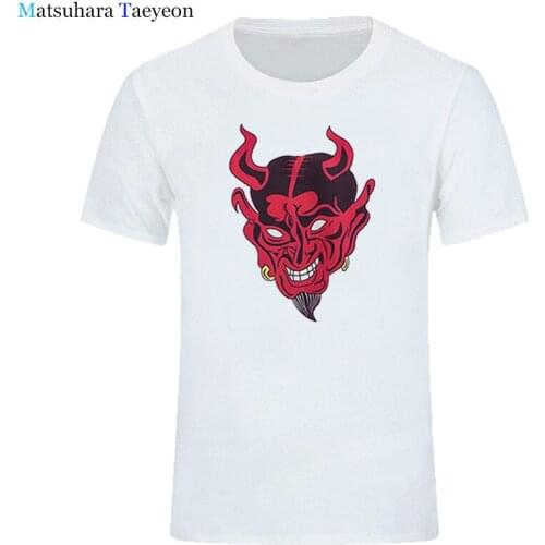 New Fashion 2020 Summer cotton T-shirt Print Devil shirt Short Sleeves t shirt men harajuku shirt TShirt Devil Head Clothing Top