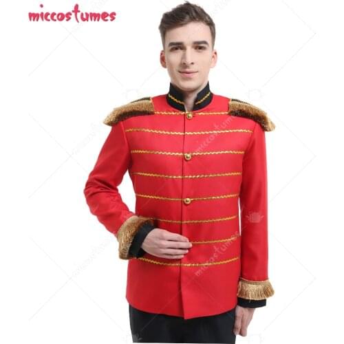 Men A Nutcracker Christmas Guards Jacket Fullset Cosplay Costume with Tassel