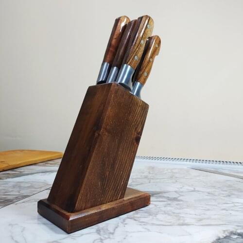 Handmade Kitchen Turkish Chef Knife STAND Set Stainless Steel Utility Paring Knife Meat Chopping Slicing Knife Butcher Knife