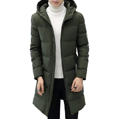 New Style Mens Jacket Winter Cotton-padded Clothes MenS Wear Korean-style Cool Stylish Slim Fit Handsome Mid-length-Cotton