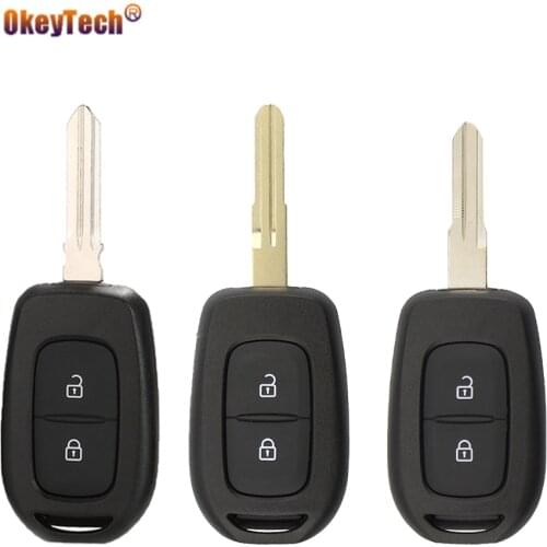 OkeyTech 2 Buttons High Quality Remote Key Shell Case Fob For Renault Scenic Sandero Clio Duster Dacia Logan Uncut Blade Cover