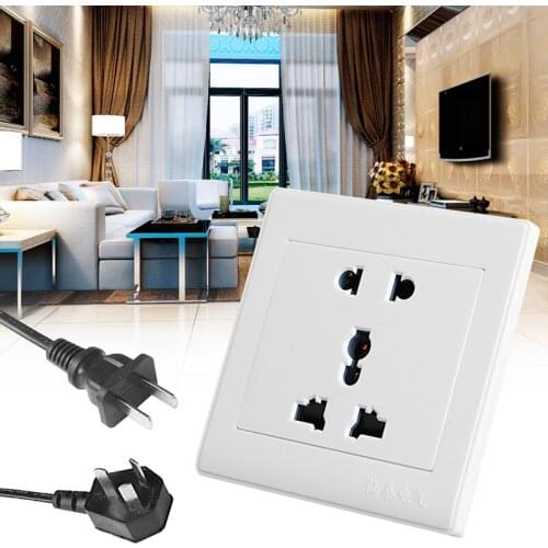 OOTDTY Universial 5 Hole Electric AC Power Outlet Panel Plate Wall Charger Dock Socket