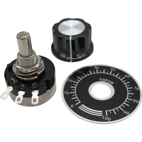 2pcs RV24YN20S B102 1k ohm Carbon film potentiometer single-turn potentiometer + 2pcs A03 knob + 2pcs dials
