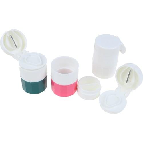 3Colors Grinder Splitter Tablet Cutter Divider Storage Case Pill Box Cutting Tablets Pill Cutter Medicine Crusher