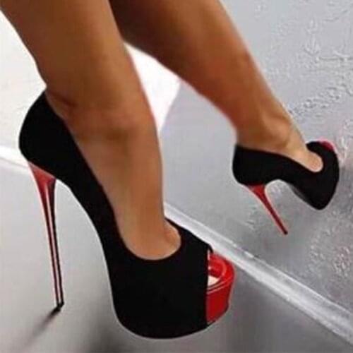 Modern Sandals Women Pumps High Heels Hollow Platform Slip-on PU Breathable Wedding Party Shoes Peep Toe Mix Color Cover Heels