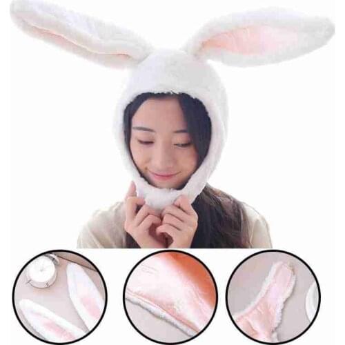Bunny Hat Soft Plush Cap Long Ear Winter Party Costume Rabbit Cap Headwear White Rabbit Womens Hat