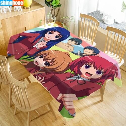 Toradora Tablecloth Oxford Fabric Table Cloth Wedding Decoration Rectangular Table Cover For Party Home Decor TV Covers