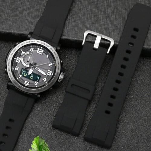 Replacement Rubber Wrist Strap For Casio PRG-650 PRW-6600 PRG600 PRW-60 Fashion Elastic Durable Silicone Strap Band WatchBands
