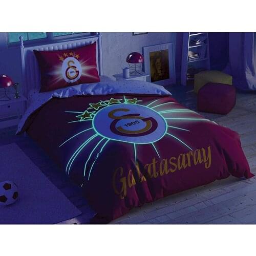 TAC Licensed 100% Cotton 3 Pcs Single Size Duvet Cover Set Galatasaray Light Glow (No Comforter)