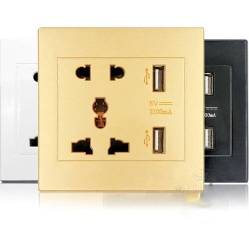 Universal USB Wall Socket AC 110-250V US UK EU AU Wall Socket 2 Port 5V USB Outlet Power Charger for Moble Phone