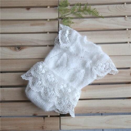 Newborn Baby Gril Clothes Knitted Mohair Lace Outfit Photography Props Hand Crochet Colorful Romper Full Set Photo Props