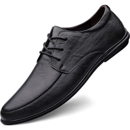 High Quaity Split Leather Shoes for Men Business Lace-up Mens Casual Leather Shoes Soft Bottom Mens Outdoor Leisure Shoes