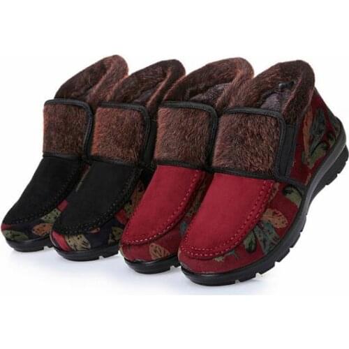 2017 Winter Cloth Shoes WomenS High-Top Non-Slip Thick-Soled Shoes Elderly Warm Cotton Shoes Thick Mom Style