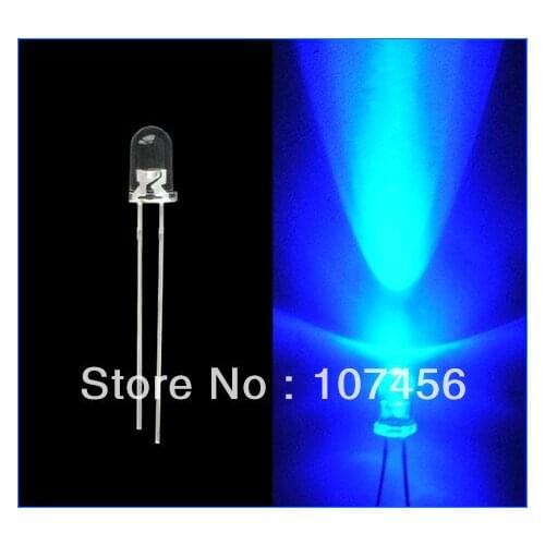 1000pcs/lot free shipping!!! 3mm flashing Blue LED(8000mcd)3mm blinking Blue 3mm water clear led