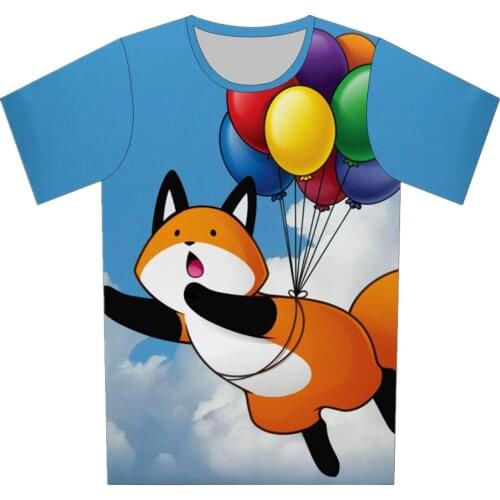 2018 Summer Style Cartoon Funny Animal Balloon Children Short Sleeve T Shirt Tees Clothes 3D Print Design Boy Girl Fashion Tops