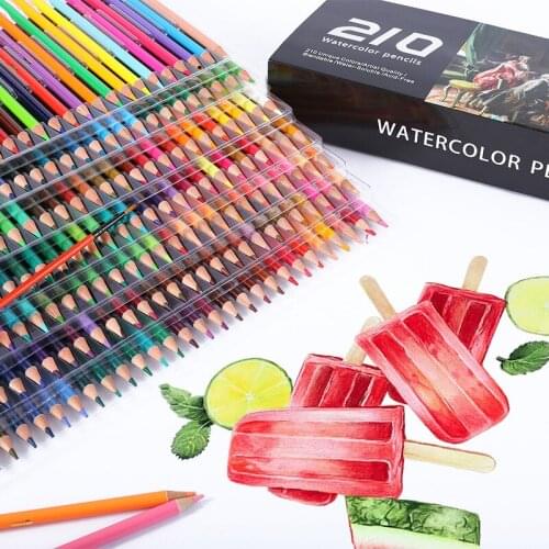 210/180/150/120 Profesional Watercolor Sketching Pens Colored Pencils Artist Painting Color Wood Lead Pencil Art Supplies