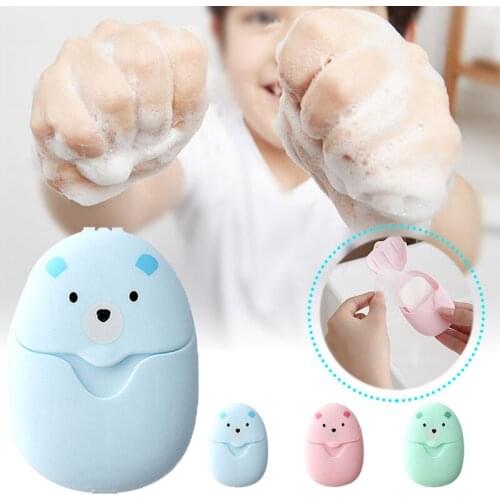 50Pcs Disposable Soap Paper Portable Cute Boxed Paper Soap Mini Scented Soap Slice Outdoor Travel Supplies Mini Soap Paper