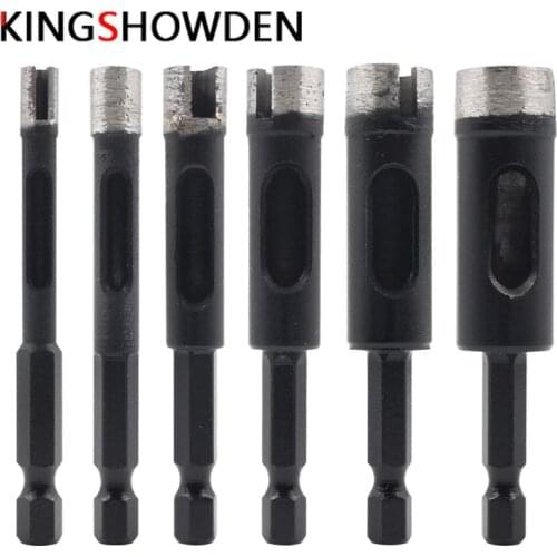 6mm 8mm 10mm 12mm 14mm16mm Hexagonal Shank Sintered Marble Granite Hole Opener Brazed Diamond Ceramic Tile Hollow Core Drill Bit