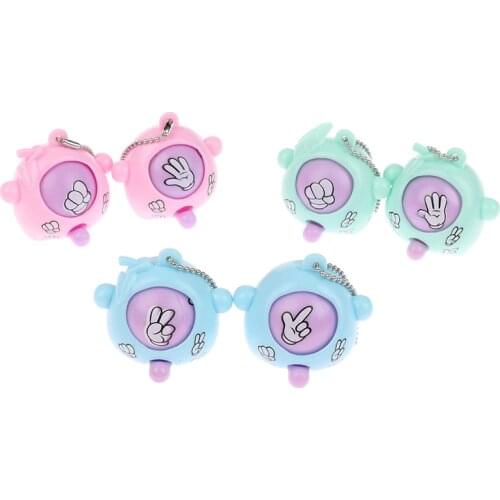 6 Pcs/lot Mini Mora Device Fair Finger-guessing Game Rock Paper Scissors Play Toy Round Egg Delicate and Funny Key Chain Pendant